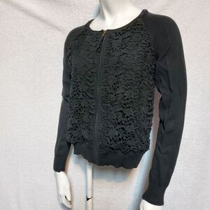 VIP Black Floral Lace Jacket (Small)